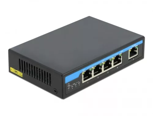 Delock Gigabit Ethernet-kapcsoló, 4 port PoE + 1 RJ45 (DL-87764)