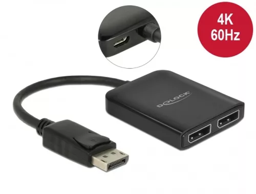 Delock DisplayPort 1.4 elosztó 1 x DisplayPort > 2 x DisplayPort MST (DL-87768)