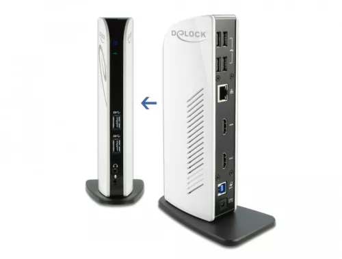 Delock USB dokkoló állomás kettős HDMI Full-HD / USB 3.2 / LAN / Audio (DL-87771)