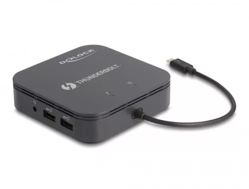 Delock Thunderbolt  3 Mini-dokkoló állomás 8K - DisplayPort / HDMI / USB / LAN / Audio / PD 3.0 (DL-87789)