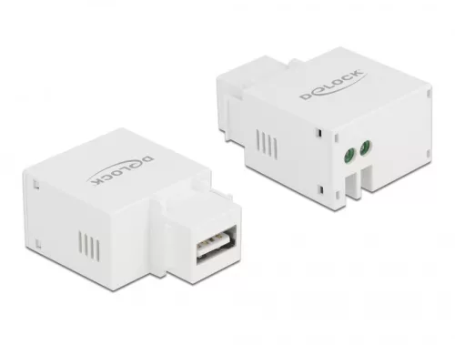 Delock 2,1 A-s, fehér, A-típusú USB töltő portos Keystone modul (DL-87791)