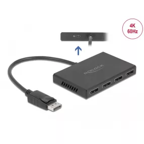   Delock DisplayPort 1.4-es elosztó 1 x DisplayPort-bemenet > 4 x DisplayPort-kimenet (DL-87794)