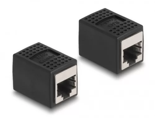 Delock Adapter RJ45 anya - RJ45 anya Cat.6A, fekete (DL-87796)