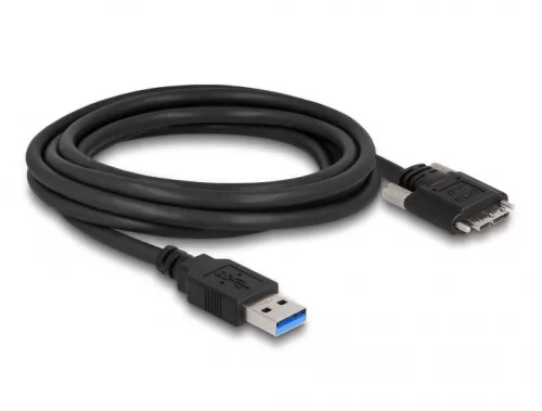 Delock Kábel USB 3.0 A-Típusú dugó - Micro-B Típusú dugó csavarokkal ellátott 1 m (DL-87799)