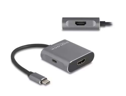 Delock USB Type-C  elosztó (DP Alt Mode) - 2 x HDMI MST USB Type-C  PD-vel (DL-87805)