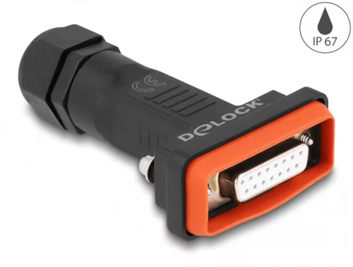 Delock D-Sub 15 tűs hüvely kerettel IP67 vízhatlan (DL-87807)