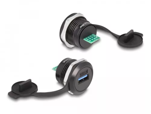 Delock USB 3.2 Gen 1 A-típusú - PCB beépített csatlakozó porvédelmet biztosító fedéllel (DL-87821)