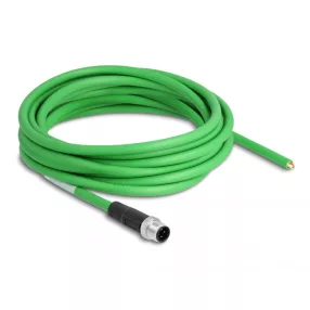   Delock Hálózati kábel M12 4 tűs D-kódú csavarozással nyitható huzalvéggel PVC borítás 5 m hosszú (DL-87848)