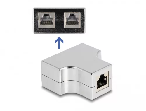Delock RJ45 Splitter / T Adapter 1 db. RJ45 anya - 2 db. RJ45 anya Cat.5e STP (DL-87860)