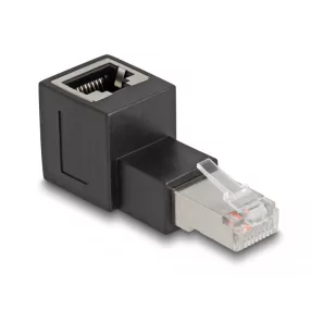   Delock RJ45 apa - RJ45 anya adapter Cat.6A 90  fokos szögben felfelé hajlítva (DL-87861)
