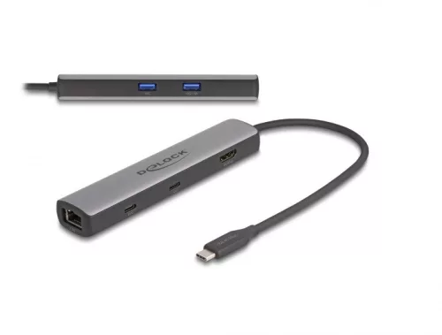 Delock USB 40 Gbps USB Type-C  dokkolóállomás 8K - HDMI / USB 10 Gbps / 2,5 Gigabit LAN / PD 3.0 100 W (DL-87865)