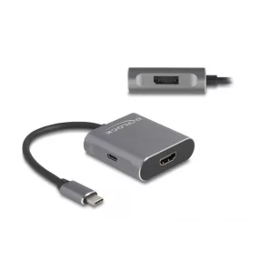   Delock USB Type-C  elosztó (DP Alt Mode) - 1 x HDMI + 1 x DisplayPort MST USB Type-C  PD-vel (DL-87867)