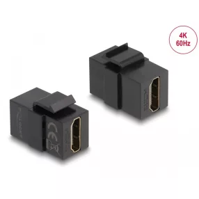   Delock Keystone modul, HDMI-csatlakozóhüvely > HDMI-csatlakozóhüvely, fekete (DL-87875)