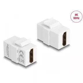   Delock Keystone modul, HDMI-csatlakozóhüvely > HDMI-csatlakozóhüvely, fehér (DL-87876)