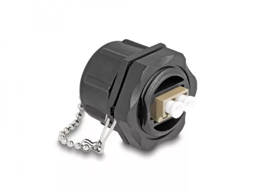 Delock Optikai szálas beépített csatlakozó LC Duplex - LC Duplex védő kupakkal sokoldalú IP68 por és vízvédelem (DL-87885)