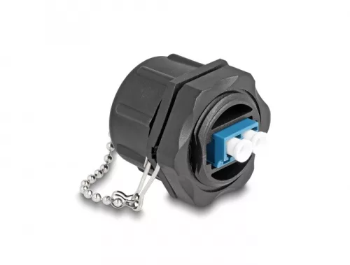 Delock Optikai szálas beépített csatlakozó LC Duplex - LC Duplex védő kupakkal egy módozatú IP68 por és vízvédelem (DL-87886)