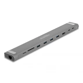  Delock USB Type-C , vékony dokkoló állomás 4K - HDMI / USB 3.2 Gen 1 / LAN / SD / PD 3.0 (DL-87895)