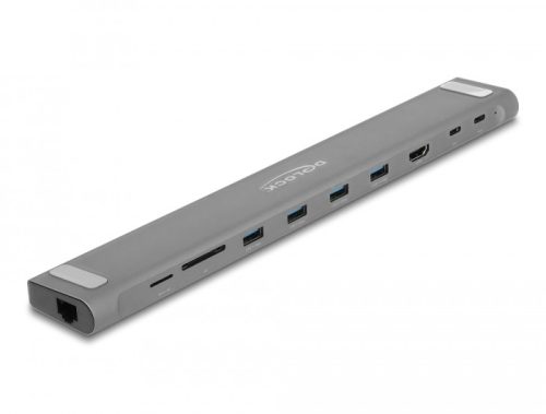Delock USB Type-C , vékony dokkoló állomás 4K - HDMI / USB 3.2 Gen 1 / LAN / SD / PD 3.0