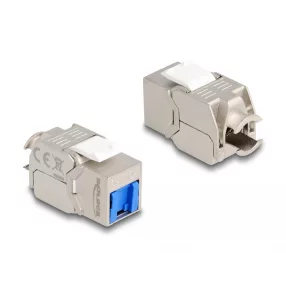   Delock Keystone Modul RJ45 anya - LSA Cat.6A eszköz nélkül használható kék por elleni fedővel (DL-87898)