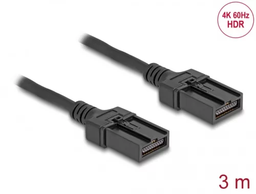 Delock HDMI önműködő kábel HDMI-E apa - HDMI-E apa kapcsolattal 3 m, 4K 60 Hz-s (DL-87904)