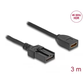   Delock HDMI önműködő kábel HDMI-A anya - HDMI-E apa kapcsolattal 3 m, 4K 60 Hz-s (DL-87905)