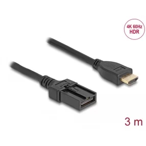   Delock HDMI önműködő kábel HDMI-A apa - HDMI-E apa kapcsolattal 3 m, 4K 60 Hz-s (DL-87906)