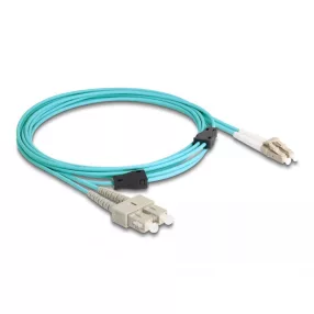   Delock Optikai kábel fém megerősítéssel LC Duplex - SC Duplex Multi-mód OM3 1 m (DL-87910)