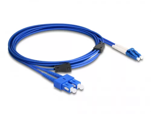 Delock Optikai kábel fém megerősítéssel LC Duplex - SC Duplex szimpla OS2 3 m (DL-87924)