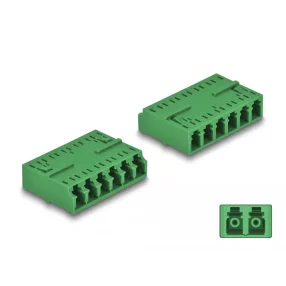   Delock Optikai szál kapcsolat HD LC Hexaplex anya - LC Hexaplex anya zöld (DL-87925)