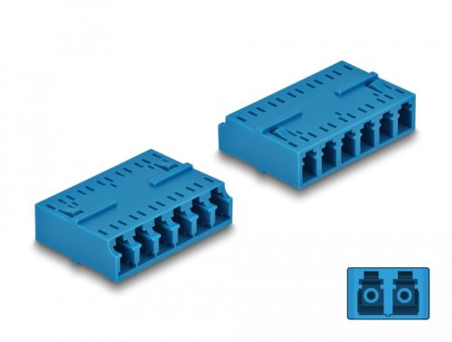 Delock Optikai szál kapcsolat HD LC Hexaplex anya - LC Hexaplex anya kék
