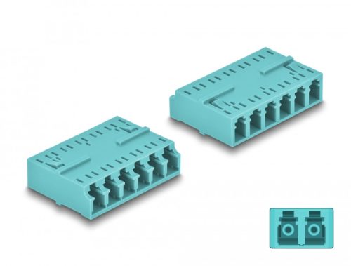 Delock Optikai szál kapcsolódás HD LC Hexaplex anya - LC Hexaplex anya vízszínű