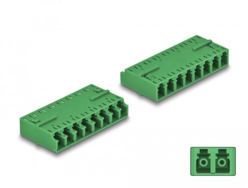 Delock Optikai szál kapcsolat HD LC Octuplex anya - LC Octuplex anya zöld