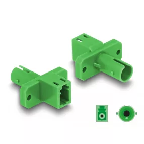   Delock Optikai szál hibrid párosító LC Simplex anya - ST Simplex anya zöld (DL-87937)