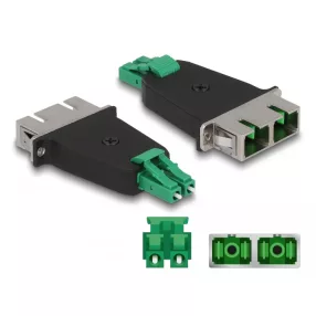   Delock Optikai szál hibrid párosító LC Duplex apa - SC Duplex anya zöld (DL-87946)