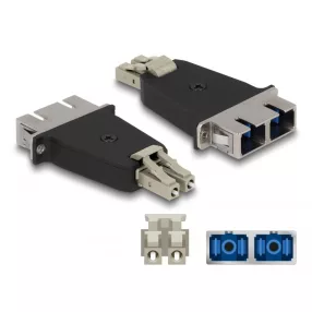   Delock Optikai szál hibrid párosító LC Duplex apa - SC Duplex anya bézs (DL-87948)