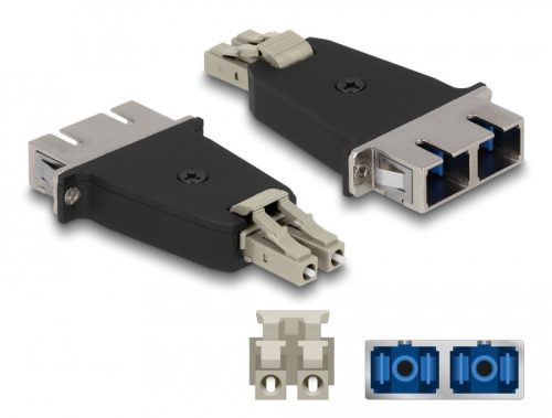 Delock Optikai szál hibrid párosító LC Duplex apa - SC Duplex anya bézs