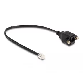   Delock RJ10 kábel apa - RJ10 anya beszereléshez 30 cm, fekete (DL-87956)