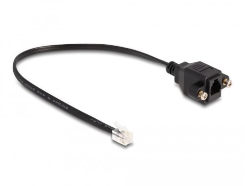 Delock RJ10 kábel apa - RJ10 anya beszereléshez 30 cm, fekete