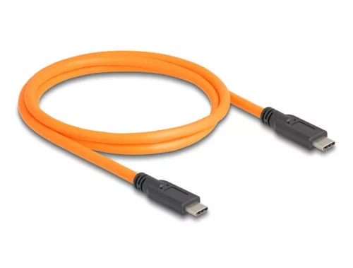 Delock USB 5 Gbps kábel USB Type-C  apa - USB Type-C  apa kötött felvételre 1 m narancs színű (DL-87959)