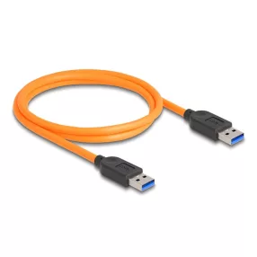   Delock USB 5 Gbps kábel A-típusú USB apa - A-típusú USB apa kötött felvételre 1 m narancs színű (DL-87962)