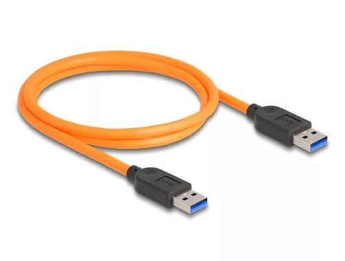 Delock USB 5 Gbps kábel A-típusú USB apa - A-típusú USB apa kötött felvételre 1 m narancs színű (DL-87962)