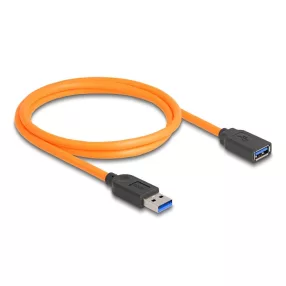   Delock USB 5 Gbps kábel A-típusú USB apa - A-hüvely USB apa kötött felvételre 1 m narancs színű (DL-87963)