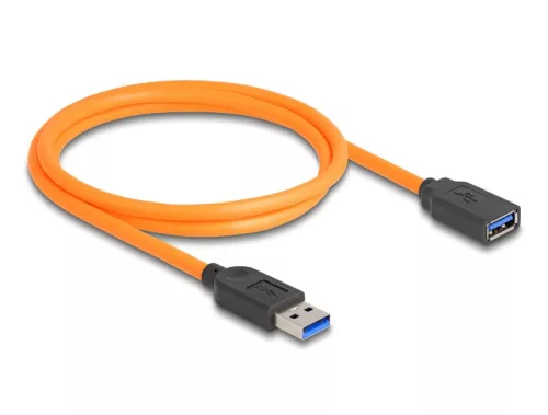 Delock USB 5 Gbps kábel A-típusú USB apa - A-hüvely USB apa kötött felvételre 1 m narancs színű (DL-87963)