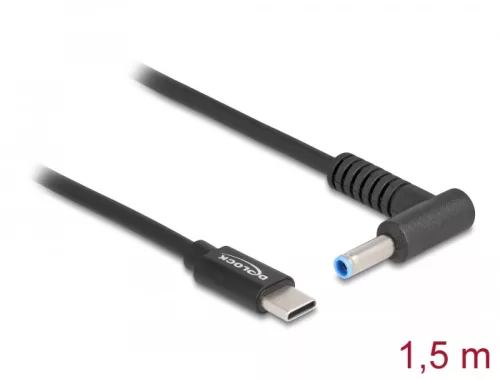 Delock Laptop töltőkábel USB Type-C  apa - HP 4,5 x 3,0 mm apa (DL-87971)