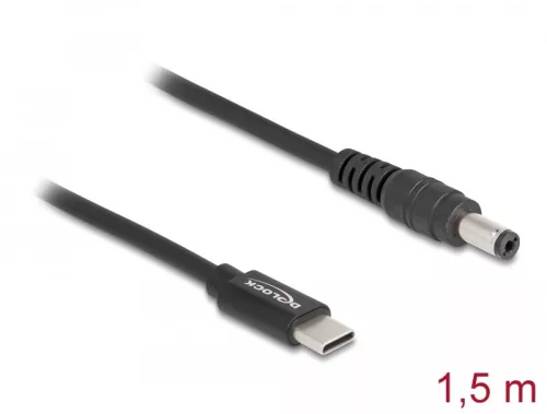 Delock Laptop töltőkábel USB Type-C  apa - 5,5 x 2,1 mm apa (DL-87977)