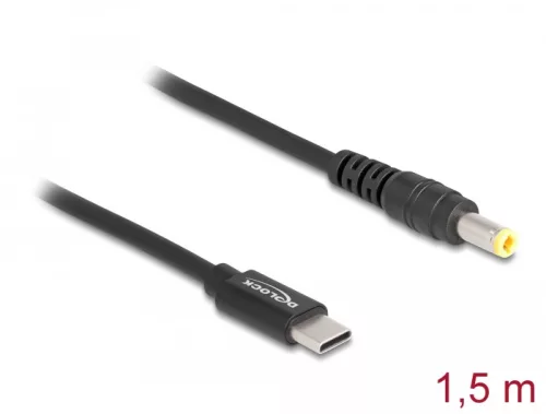 Delock Laptop töltőkábel USB Type-C  apa - 5,5 x 2,5 mm apa (DL-87978)
