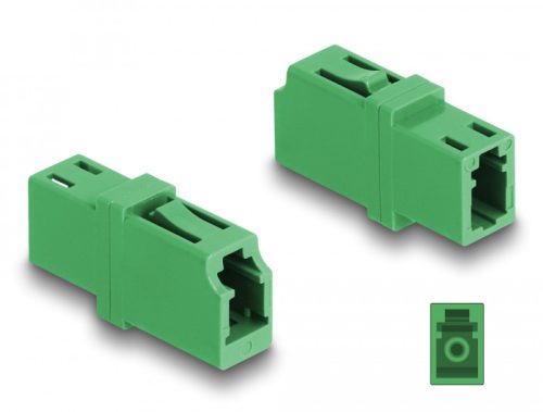 Delock Optikai szál párosító LC Simplex anya - LC Simplex anya APC zöld