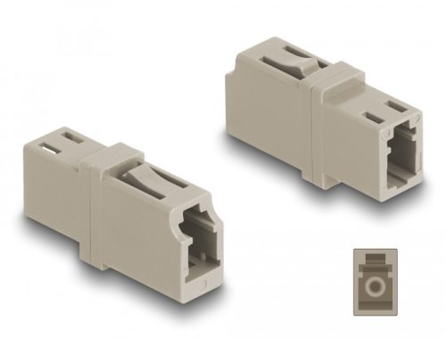 Delock Optikai szál párosító LC Simplex anya - LC Simplex anya OM1/OM2 bézs