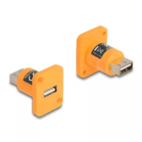   Delock D-típusú Modul A-típusú USB 2.0 csatlakozós anya   anya narancssárga (DL-87999)