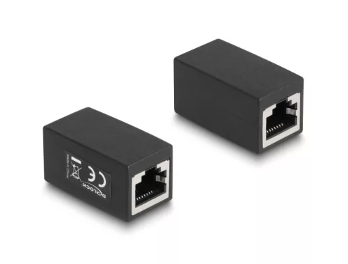 Delock Adapter RJ45 anya - RJ45 anya Cat.6, fekete (DL-88003)